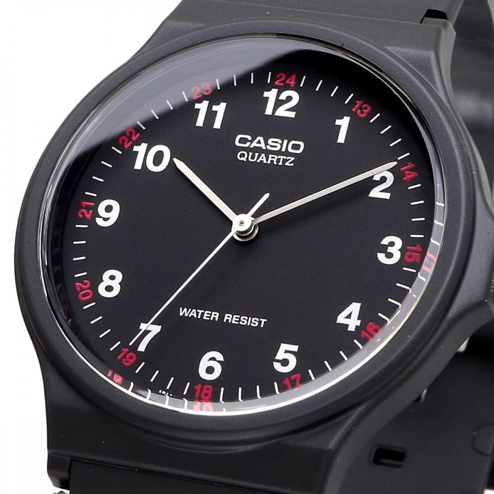 Casio CASIO Analoguhr Chipkashi Günstiges Casio MQ-24-1BL Urethan-Gurt Unisex Schwarz 24-Stunden-Anzeige Index Übersee-Modell