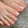 French White Edge Glitter Nail Stickers, Whitening Wearable Nail and Toenail Tips