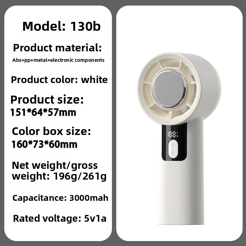 Semiconductor Handheld Fan - 100-speed Handheld High-speed Small Fan, Small Portable Mini Fan, Small Electric Fan F130B