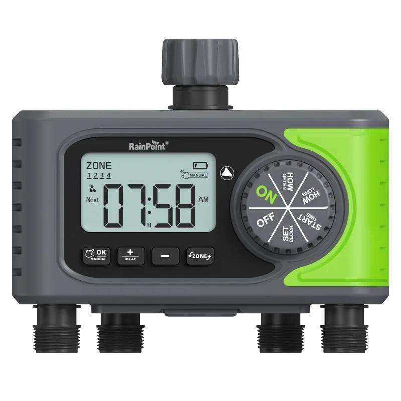 Creative Four Outlet Digital Water Timer Independent Zone Separately Programmed Multi Outlet Automatic Water Controller Watering