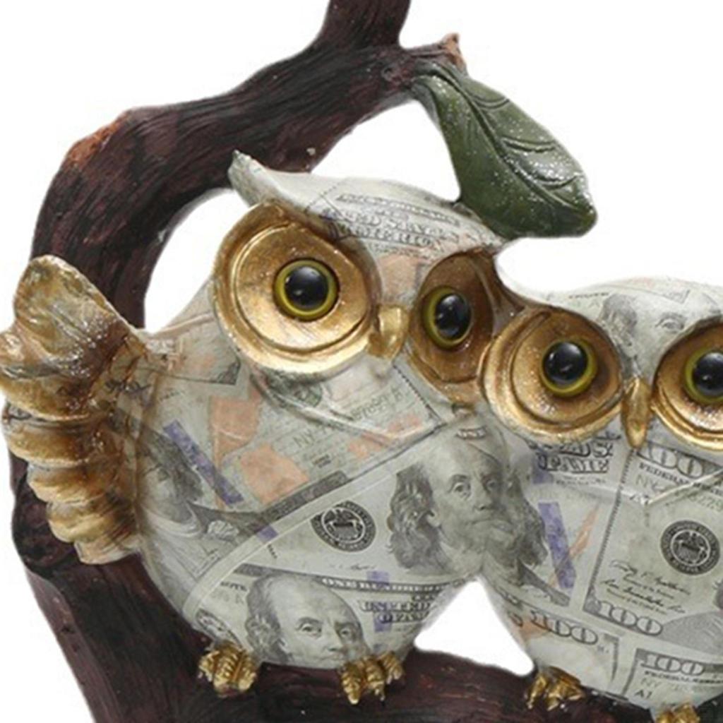 Owl Statue Decor Desk Decoration Ornament Collectible Sculpture Figurine for Living Room Bookshelf