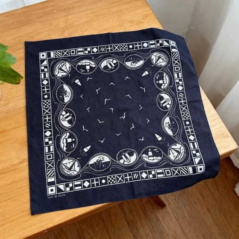 Vintage Style Cotton Scarf Lightweight Breathable Fashion Bandana Multipurpose Headscarf For Men And Women