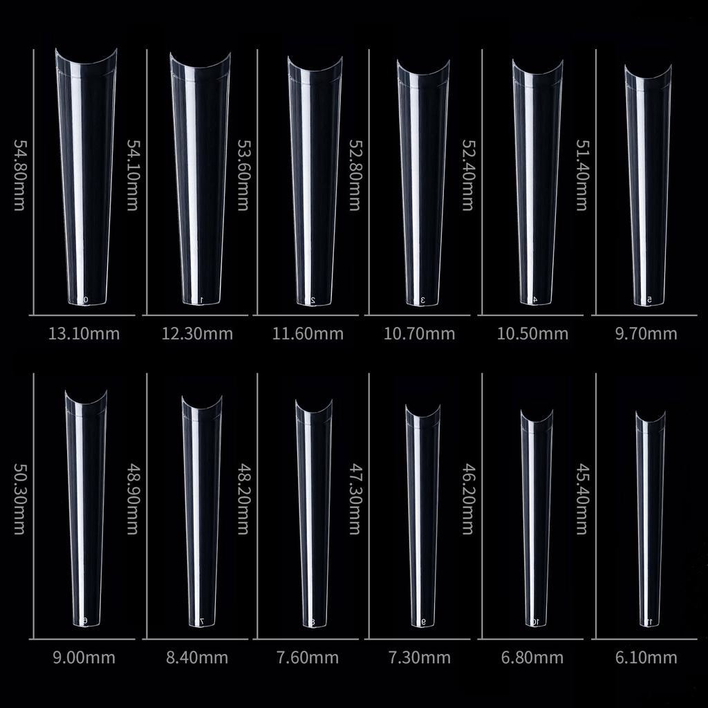 Xxl Denim Nail Piece Europeu e Americano Francês Unha Postiça Cor Natural 504 Peças Ensacada Nail Piece