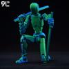 Gradient Green Warrior Dummy13 Poseable Figure 13 Joints For Stop Motion 3D Printed Artist Mannequin DIY Model Sketch Tool