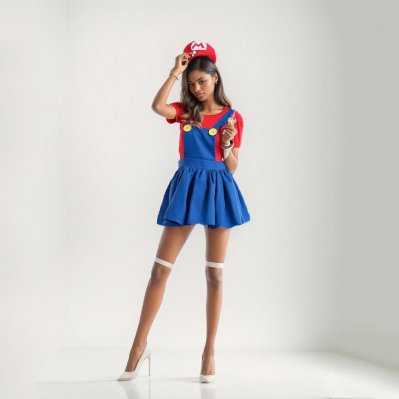 Mario Suit Super Mario Costume Anime Cosplay Halloween Parent-Child June Day Children's Day Costume