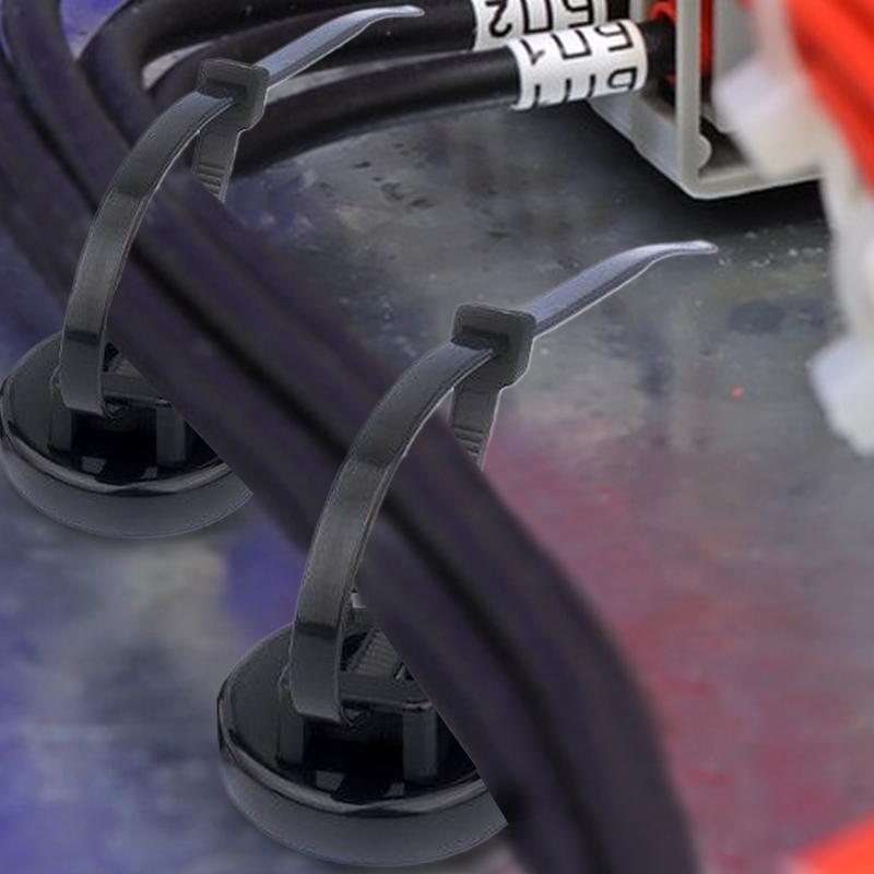 1Pcs Reuse Cable Holder Tie Mount Nylon Ties Fixing Seat Zip Cable Tie Mount Magnetic Tie Holder Space-Saving House supplies