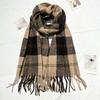 Korean Atmosphere Retro Red Plaid Gift Scarf for Women Winter Imitation Cashmere Long Thick Warm Scarf for Men