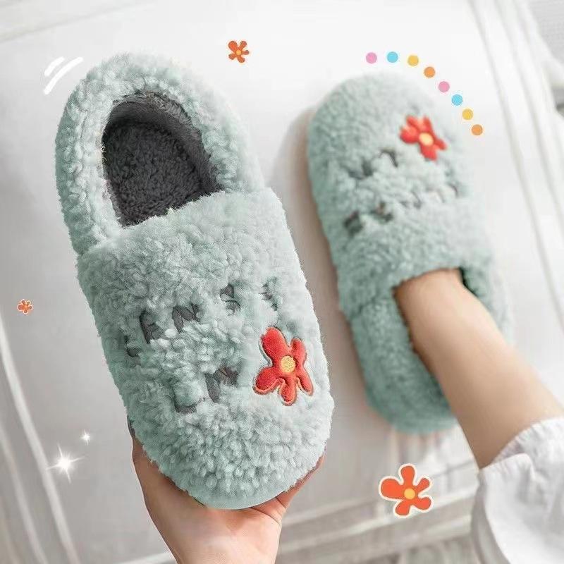 

Cotton shoes women s autumn and winter bag heel velvet thickened indoor home thick bottom non-slip postpartum confinement cotton slippers couple size 40-41 [shoes are 1-2 sizes smaller]