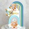 18 Stück Teddybär Kuchen Dekoration Regenbogen Teddybär Baby Showe Geburtstagstorte Dekoration Babyparty Baby Mädchen Kuchen Dekoration