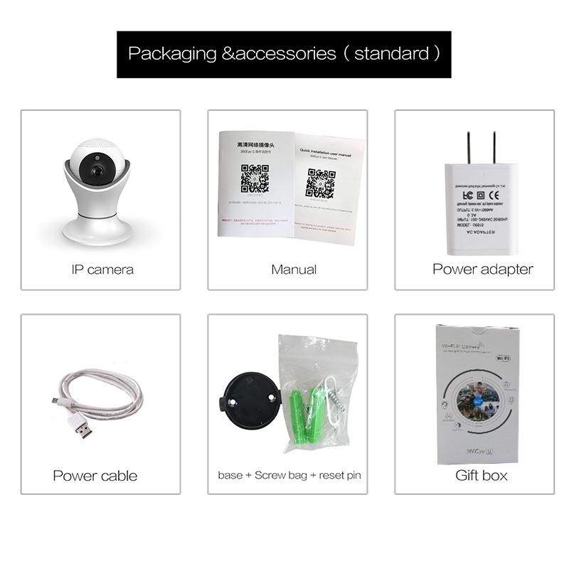 Full HD WIFI IP 1080P Baby Monitor Auto Tracking 360 Rotation Camera Night Vision Surveillance 3D Panoramic Navigation MapAA