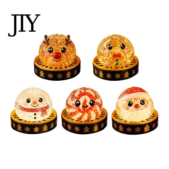 Slow Rebound Dumpling Toys 1/5Pcs Christmas Stress Relief Toy, LED Glowing Squeeze Toy with Steamer, Santa Snowman Reindeer Gingerbread Man