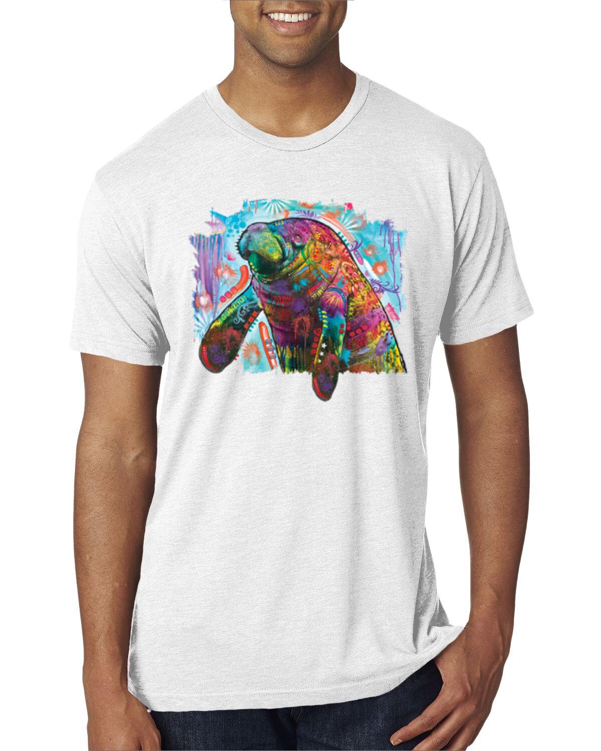 Rainbow Painted Manatee Dean Russo Design Men Premium Tri Blend TShirt S разноцветный