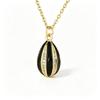Real Gold Plated Copper Egg Pendant Necklace Micro Zircon Enamel Clavicle