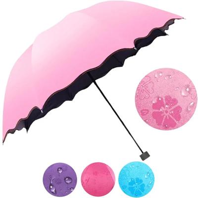 Fun Creative Water Blossom Umbrella Women's Fashion Folding Flouncing Umbrella Double Layer Windproof Anti Uv Umbrella