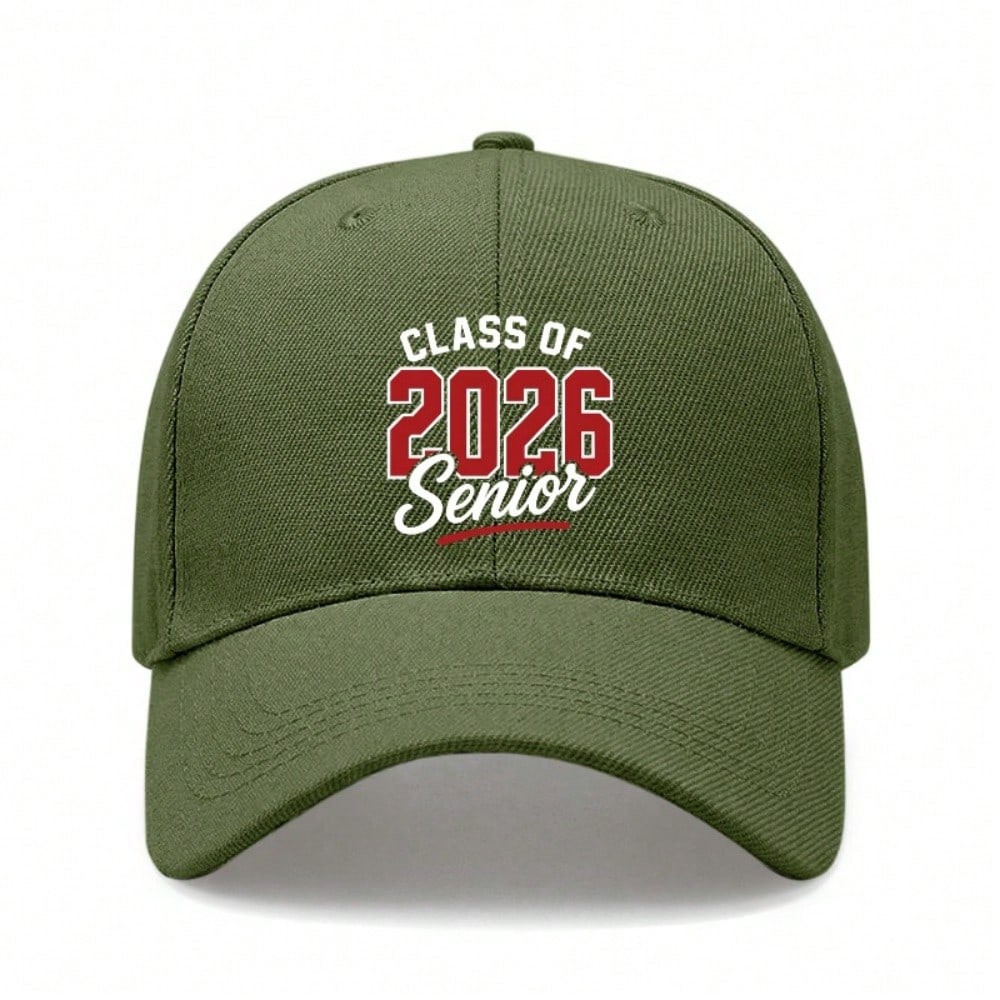 [Graduation Baseball Cap] Class Of 2026 Senior Print Polyester Adjustable Breathable Casual Streetwear Daily Wear Baseball Hat - Dad Hat, Sun Cap