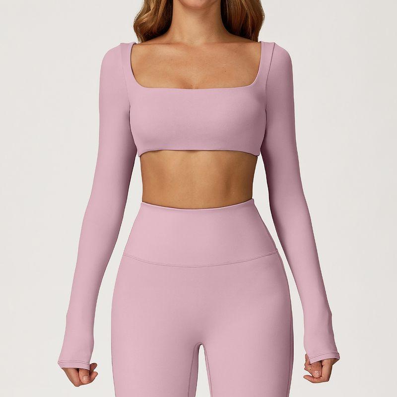 Guangzhou Zechuang Clothing Co., Ltd. Sexy Nude Feel Long Sleeve Yoga Wear Outdoor Running Workout T-shirt Quick-Drying Tight