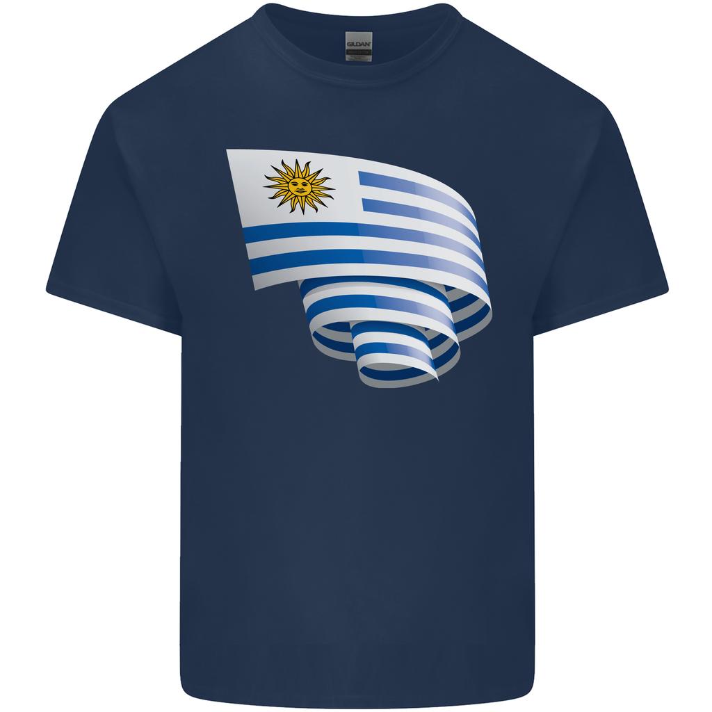 Curled Uruguay Flag Uruguayan Day Football Unisexs Light Cotton Tshirt