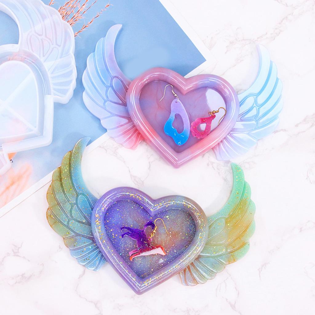 Creative Silicone Display Tray Mold Silicone Casting Mold for Heart Clovers Shaped Trinkets Plates Home Decoration