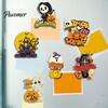 Funny Holiday Gift for Kids 6 Pcs Halloween Refrigerator Magnets, Grim Reaper Pumpkin Skull Ghost Magnetic Note Holders Iron Doors Reusable