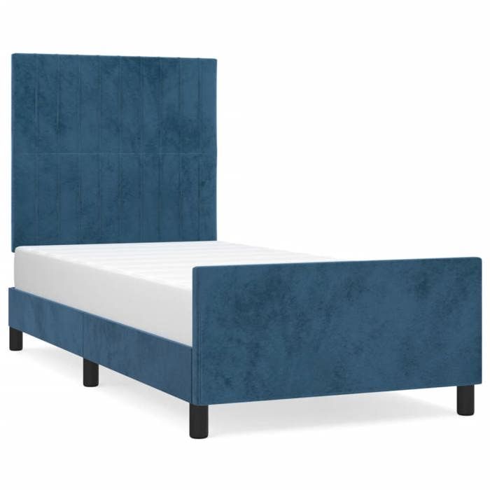 VidaXL Bed Frame with Headboard Dark Blue 80x200 Cm Velvet3125847