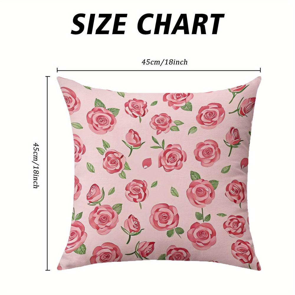 Rose Blush Square Jacquard Pillow Cover for Sofa Office Waist Cushion Cover Home Decorative Pillowcase