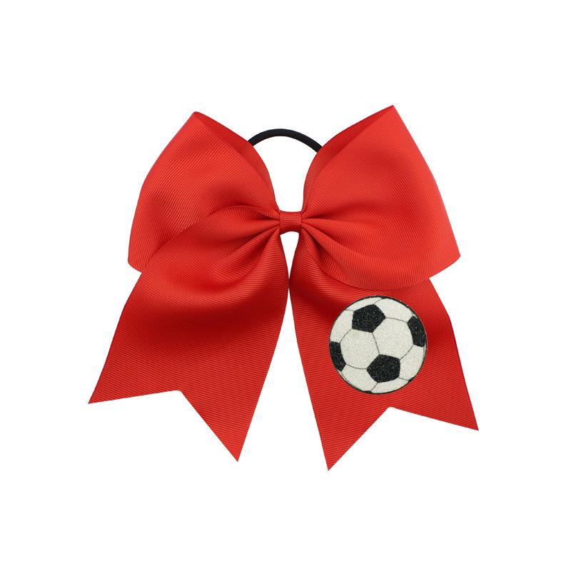 European & American World Cup Football Swallowtail Bow Hair Tie - Children's Hair Accessory