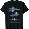 F35 Lightning II Stealth-Kampfflugzeug Diagramm T-Shirt 100% Baumwolle Rundhals Sommer Kurzarm Freizeit Herren T-Shirt Größe S3XL