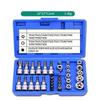 34pcs E-type Star-shaped Sleeve Hexagon Bit Socket Screws Combination Hand Tool Kit with Hard Case