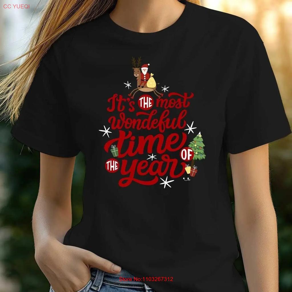 It Is The Most Wonderful Time Of Year Merry Christmas T Shirt Xmas Vintage Breathable Stretched Comfortable Homme