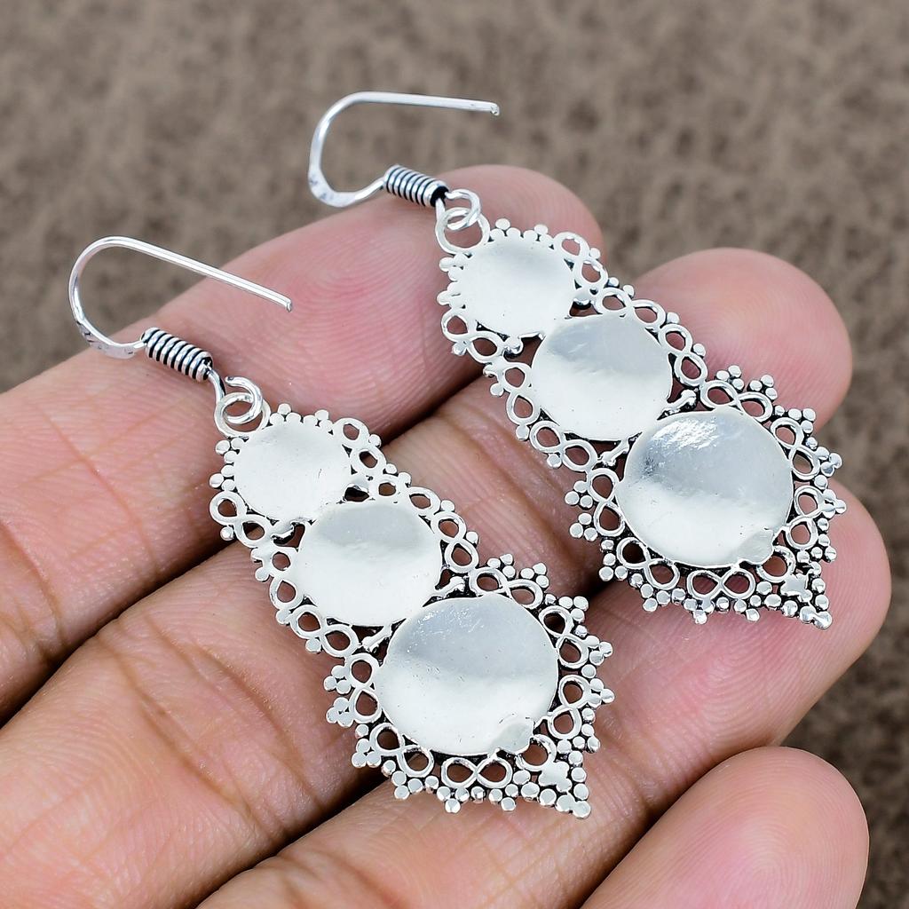 Amethyst Gemstone Handmade 925 Sterling Silver Jewelry Earring 2.25" KKG-763