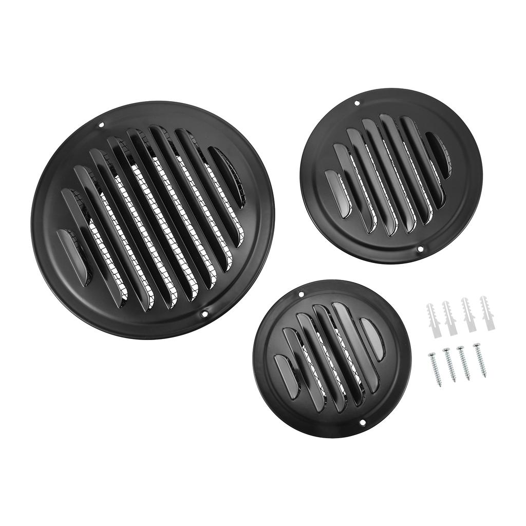 2pcs 3/4/6inch Round Vent Cover Stainless Steel Louvered Grille Cover Air Vent Outlet with Built-in Mesh for House/Office/Garage