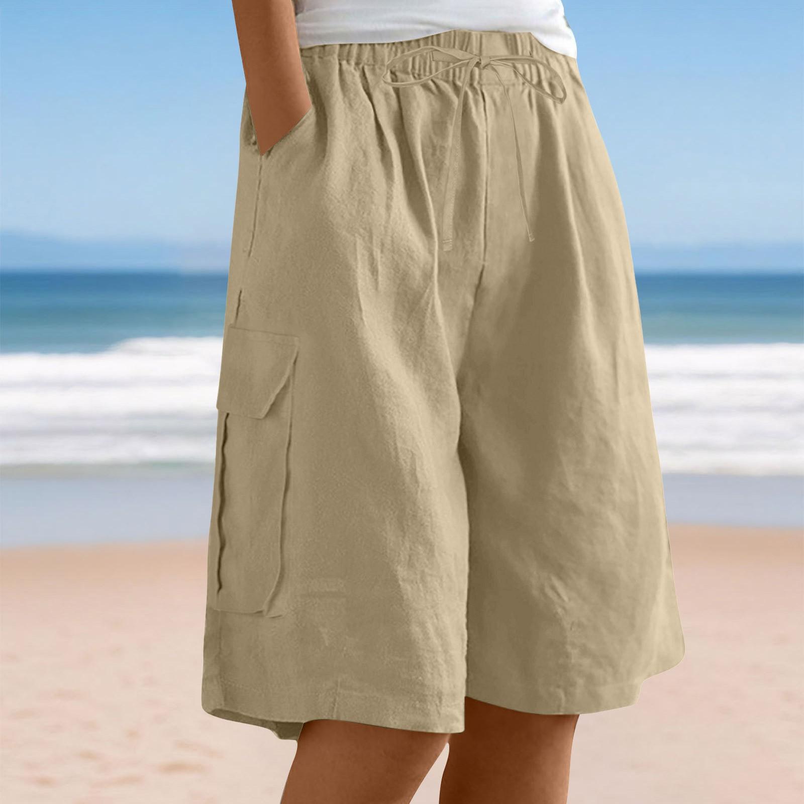 

Женские спортивные брюки на шнуровке, рабочие шорты и повседневные брюки XXL хаки