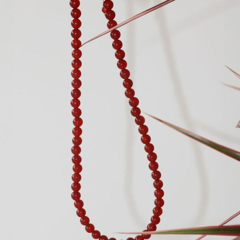 modernlike silver 925 jaman jade stone necklace 6mm