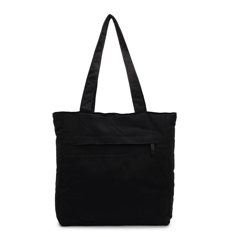 Solid color versatile casual shoulder bag large capacity simple texture tote bag fashionable commuter art bag