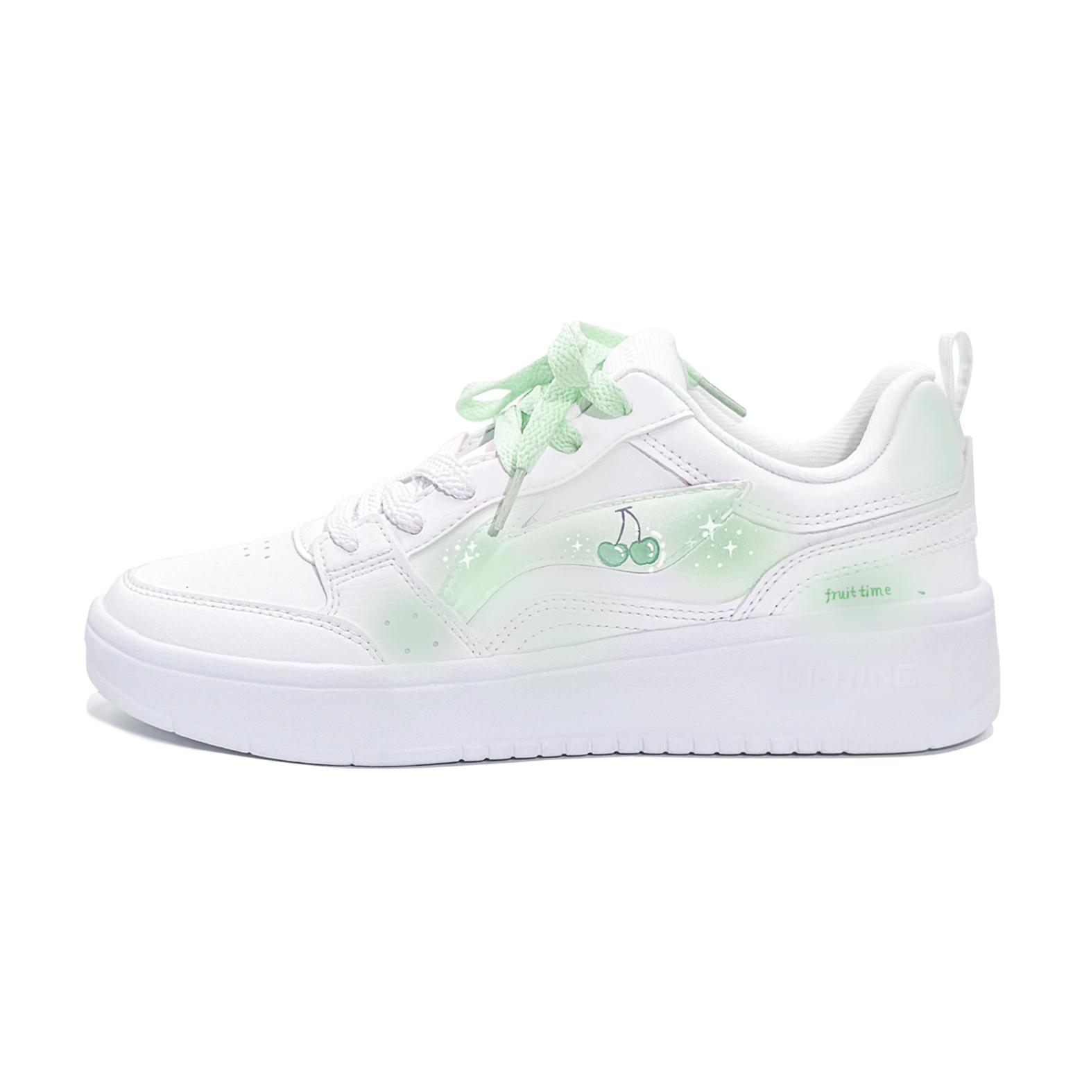 Li Ning Sycee Wear resistant And Lightweight Low top Skateboard Shoes Women s White Green AGCT340-5(TeamTwo-) 40