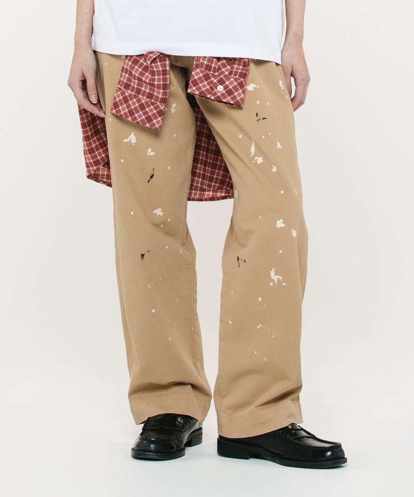 AECA Splater Painted Banding Chino Pants-Beige