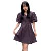 Summer Anti-aging Women's V-neck Bubble Lantern Sleeve Dress