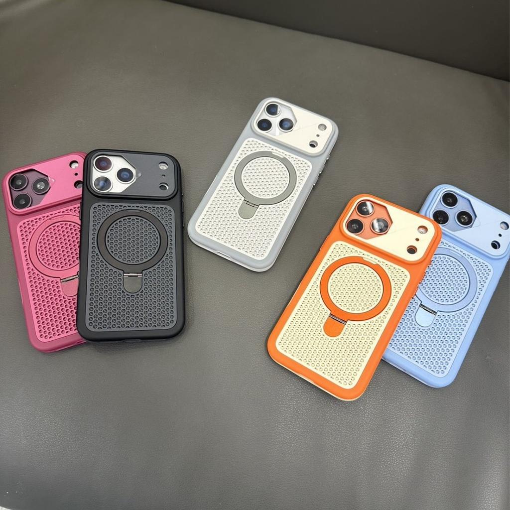 Applicable To iPhone11promax Mobile Phone Case Magnetic Suction Bracket Apple 11 Heat Dissipation Mesh Skin Matte Protective Case
