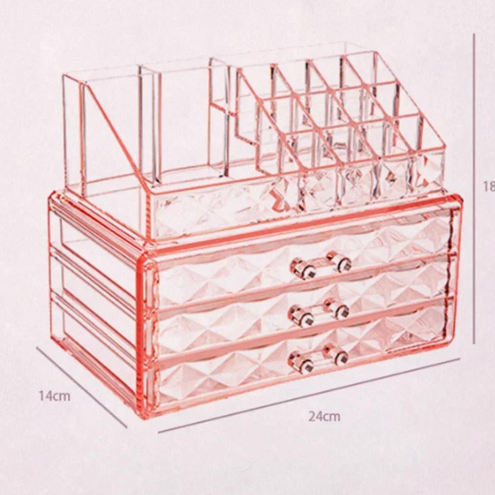 Desktop Skincare Storage Rack Cosmetics Storage Box Household Storage Organizer Shelves Transparent Dust-proof Plastic Box