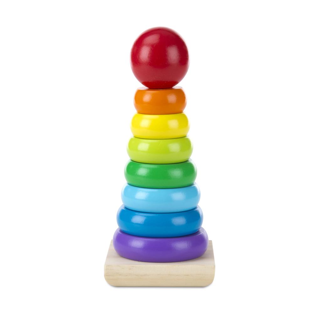 Montessori Rainbow Tower Toys Colorful Stacker Wooden Ring Children Toys Infants Early Educational Games Blocks Toys Gift