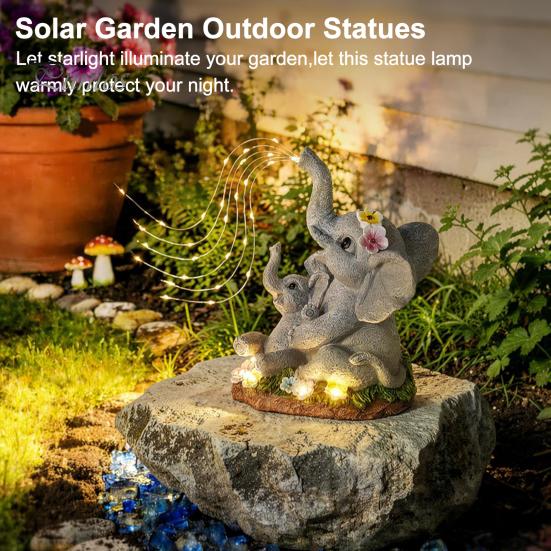 Solar Balkon Dekoration Katze Gartenstatue, Harz Outdoor Getigerte Deko mit Auto LED Terrassenlicht, IP65 Wasserdicht Rasenornament für Terrasse, Geschenk Liebhaber