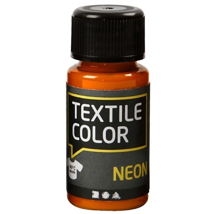 Fabric Paint - Textile Color - Neon Orange - 50 Ml - Mixed - Unlimited Creativity