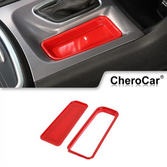 Red Central Gear Shift Storage Box Panel Cover Trim Decor For Dodge Charger 15+