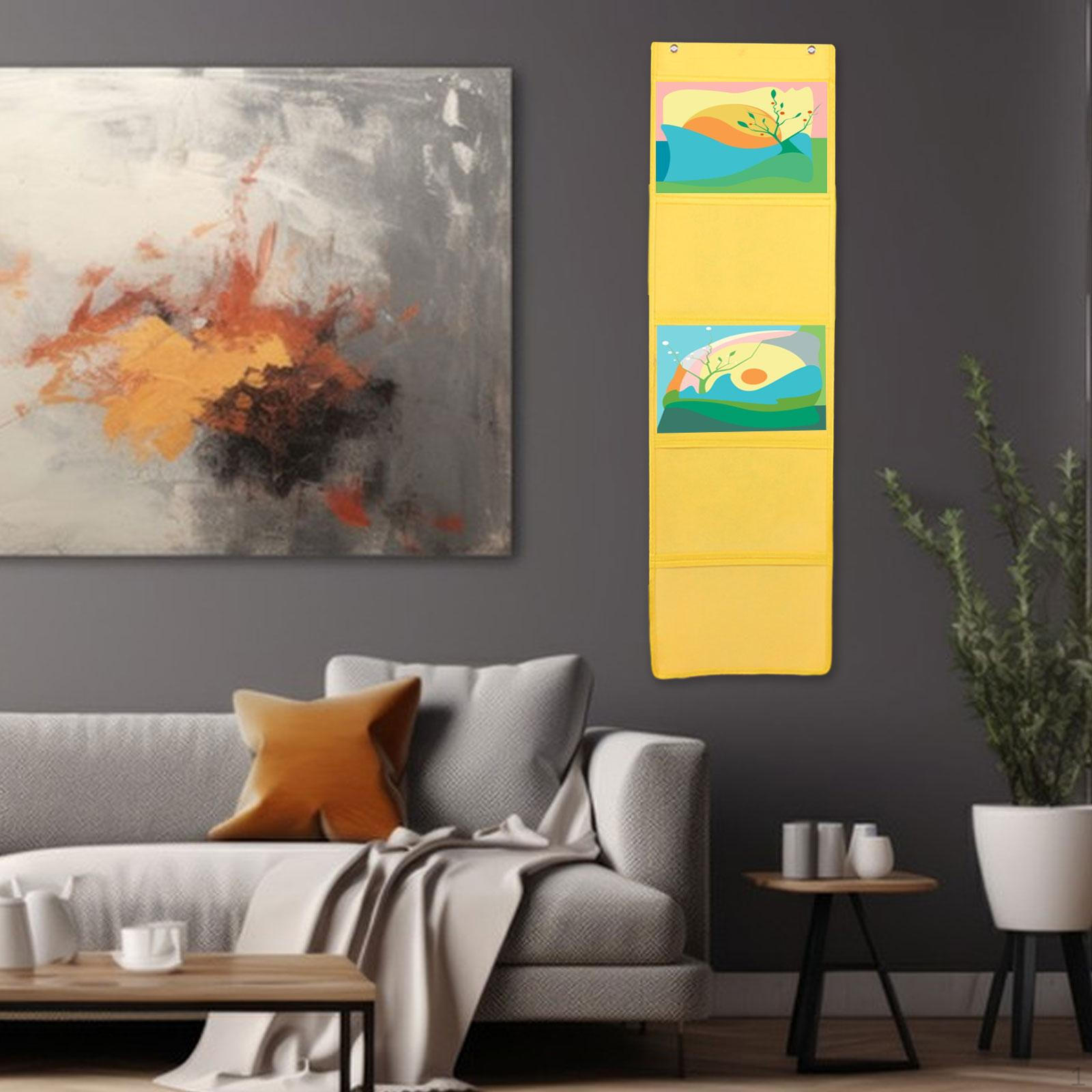 

Подвесная сумка для детской работы, живопись, прозрачная художественная выставка, для использования в помещении жёлтый