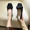 Shoes Woman 2025 Female Footwear All-Match Shallow Mouth Bow-Knot Casual Sneaker Square Toe Slip-on New Summer Comfortable