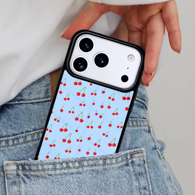 Cherry Fruit Phone Case for iPhone 16e 15 14 13 12 17 Pro Max Plus Air 17pro Cover Coque