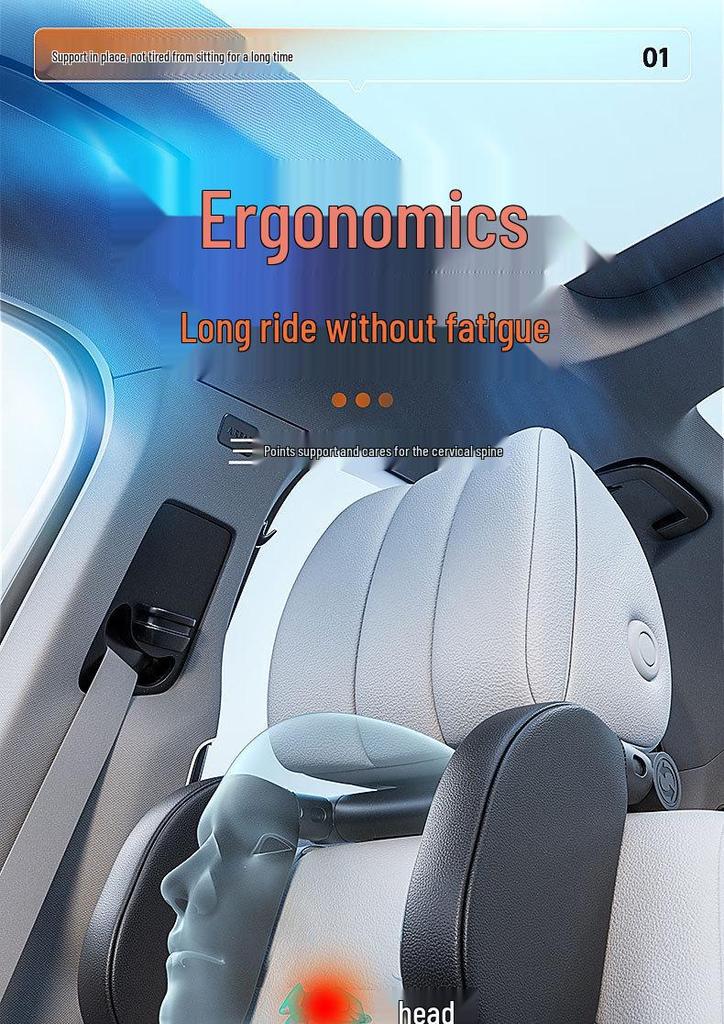 Children's Travel U-Shaped Memory Foam Car Headrest Pillow - Adjustable Side Support for Sleep