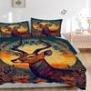 3pcs Deer Mandala Artwork Bedding Set - 1 Duvet Cover + 2 Pillowcases(Core Not Included), Machine Washable Polyester, All-Season Comfort, Be