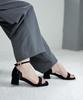 bar strap sandals for [Sest] Mid-heel women, M, black, dts7500-BLKS-M