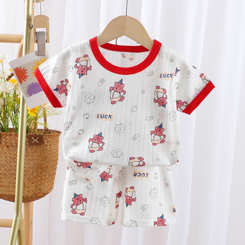 2026 Summer Children's Short Sleeved Shorts Cotton Set